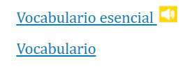 Image of Vocabulario esencial and vocabulario from MindTap