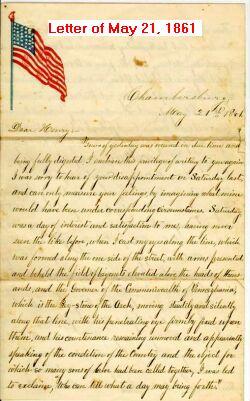 Manuscript letter of May 21, 1861