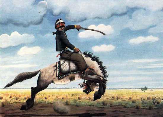 gaucho horse breaker in painting by Florencio Molina Campos